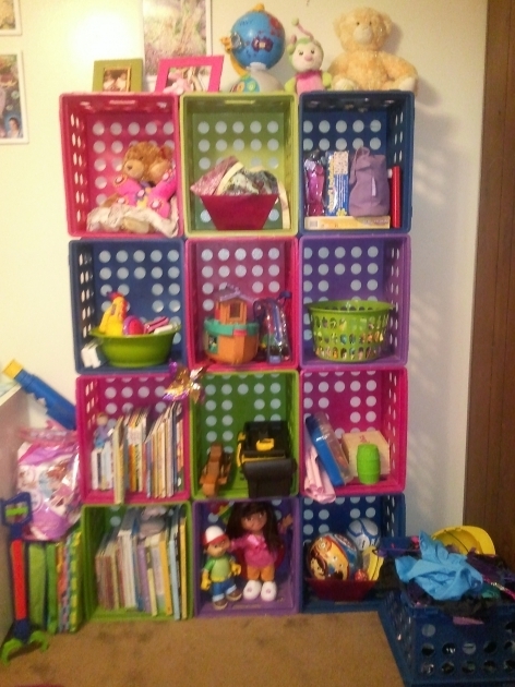 Alluring Colorful Milk Crates Make Great Storage Shelves For Kids Room Milk Crate Storage Bin