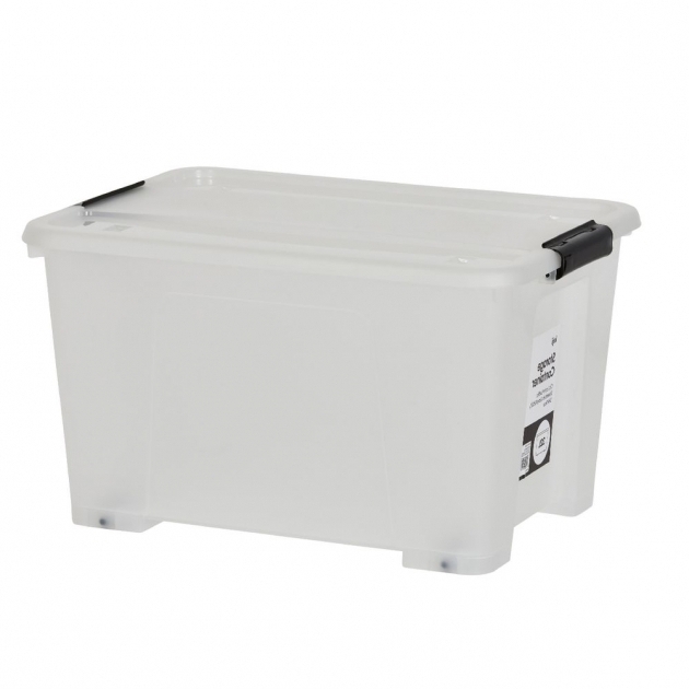 Picture of Keji 32l Plastic Storage Container Clear Officeworks Kmart Plastic Storage Bins