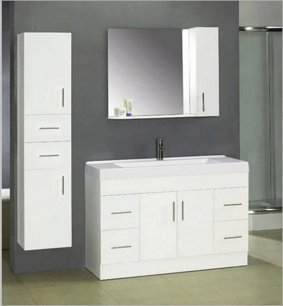 Stylish Great Modern Bathroom Wall Cabinet Design With White Glossy Accent Floating Storage Cabinets
