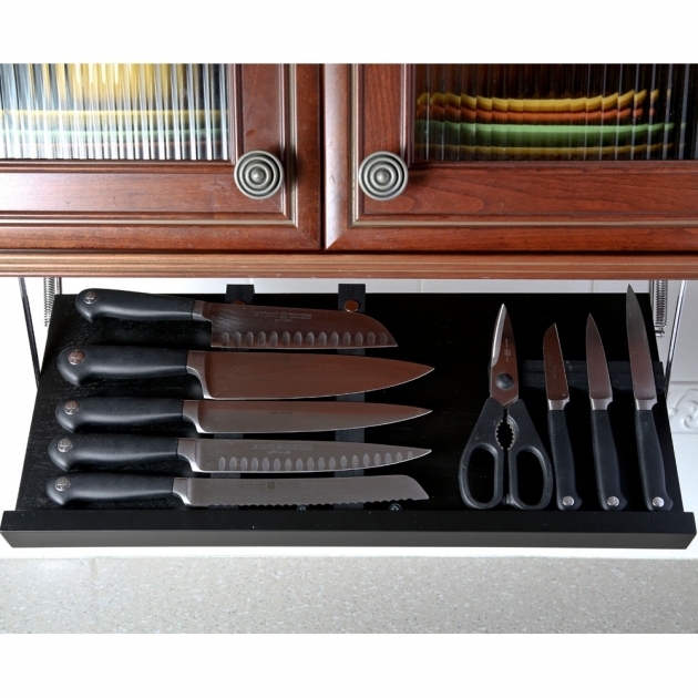 Picture of Under Cabinet Knife Block Black In Knife Storage Under Cabinet Knife Storage