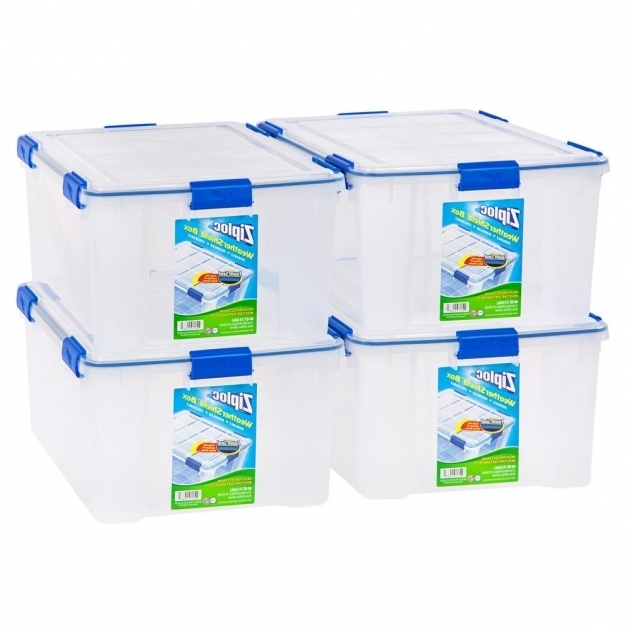Gorgeous Iris 60 Qt Ziploc Weather Shield Storage Box In Clear Pack Of 4 Ziploc Storage Containers