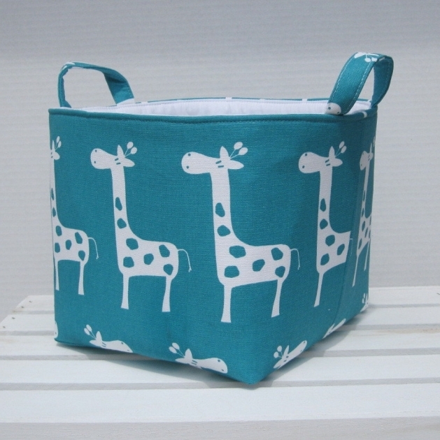 Outstanding Fabric Organizer Bin Toy Storage Container Basket Turquoise Blue Turquoise Storage Bins