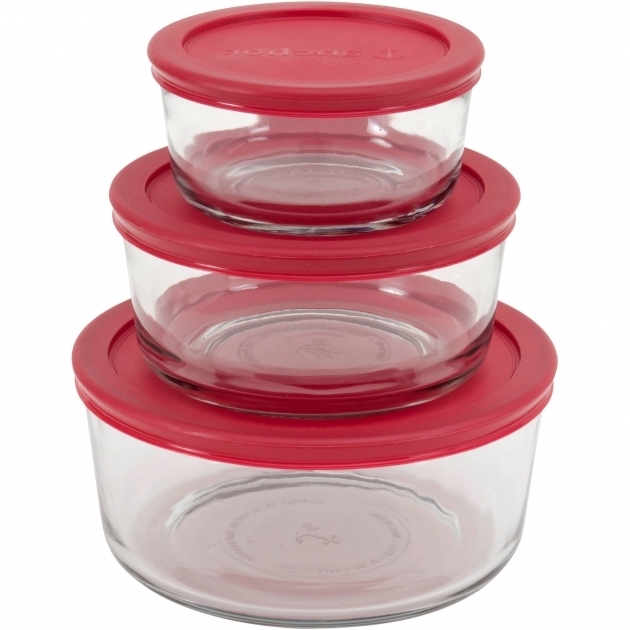 Remarkable Anchor Hocking 6 Piece Glass Kitchen Food Storage Set With Red Glass Food Storage Containers With Lids