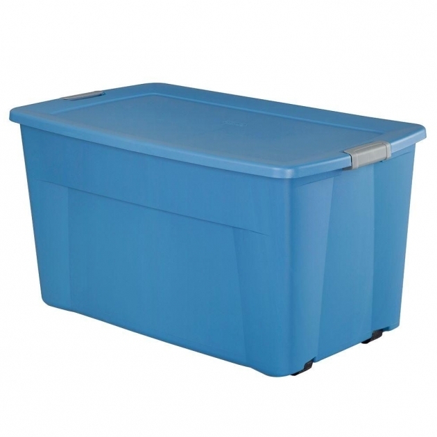 Stylish Sterilite 45 Gal Wheeled Latch Tote 4 Pack 19481004 The Home Plastic Storage Containers With Wheels