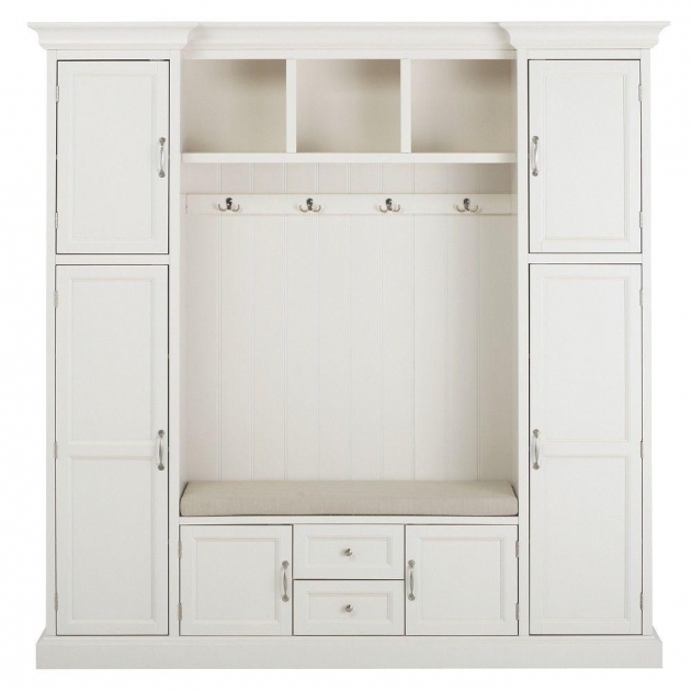 Incredible Home Decorators Collection Royce Polar White Hall Tree 7474200410 Mudroom Storage Cabinets
