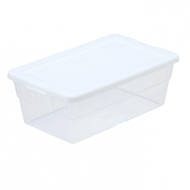 Fascinating Sterilite 6 Qt Storage Box In White And Clear Plastic 16428960 Large Clear Storage Bins