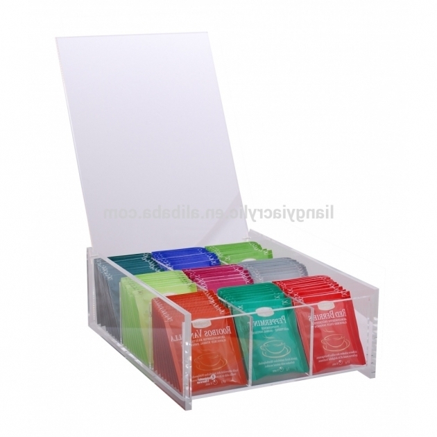 Gorgeous Customized High Quality Clear Acrylic Tea Bag Storage Containers Tea Bag Storage Container