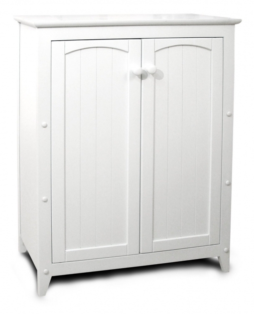 Amazing Furniture White Wooden Kitchen Storage Using Two Swing Door With 10 Inch Wide Storage Cabinet