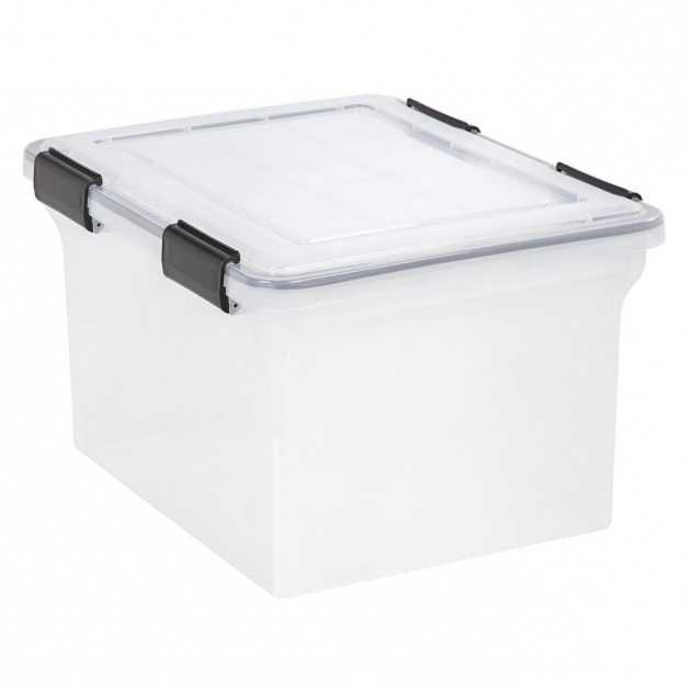 Best Iris 32 Qt Weather Tight Storage Box In Clear 110600 The Home Depot Iris Storage Containers