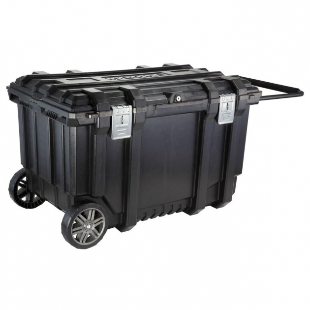 Fantastic Husky 37 In Mobile Job Box Utility Cart Black 209261 The Home Depot Husky Storage Containers