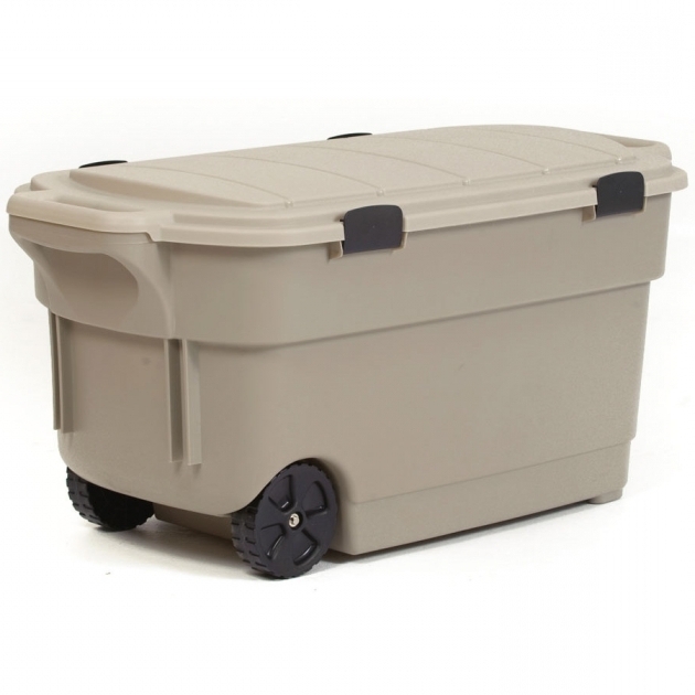 Inspiring Shop Centrex Plastics Llc Rugged Tote 45 Gallon Brown Tote With Storage Bins With Wheels